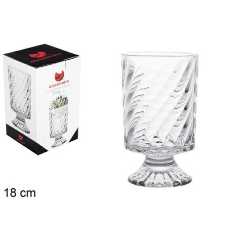 VASO DI VETRO TWILL 18 CM